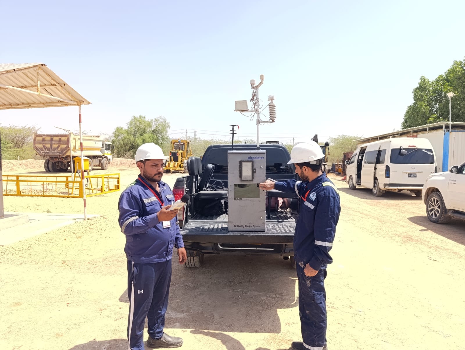 Air quality monitoring equipment deployed at industrial site