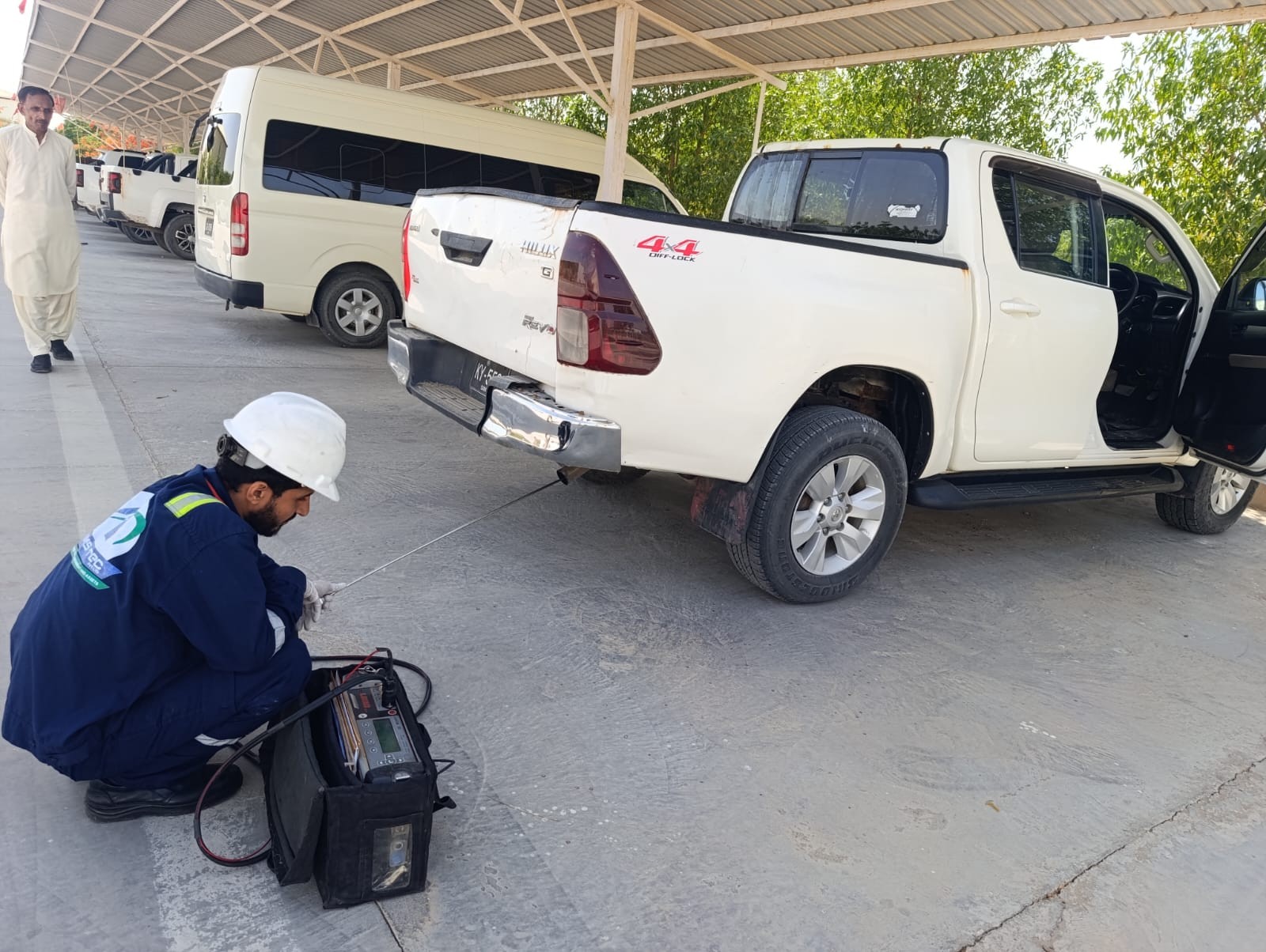 Vehicle emission testing and stack survey